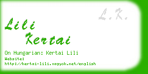 lili kertai business card